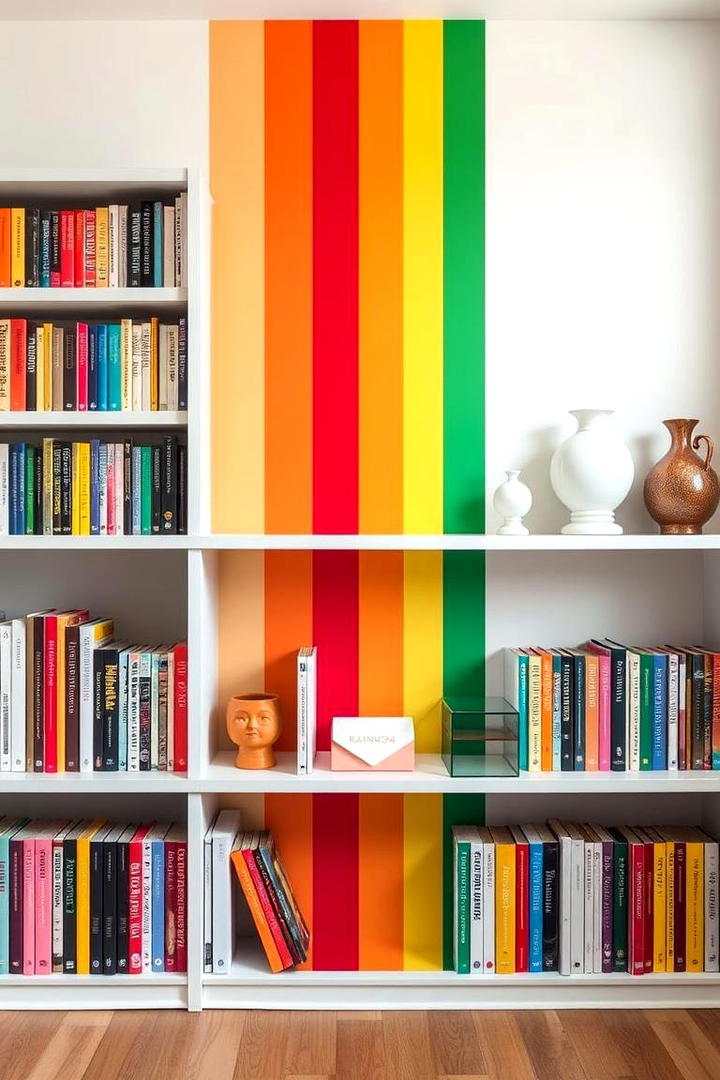 Color Coordinated Arrangements - 30 Bookshelf Decor Ideas