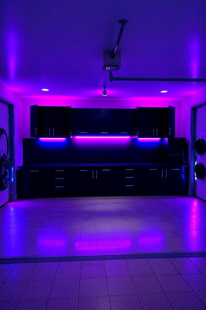 Colored LED Accent Lighting - 30 Garage Lighting Ideas