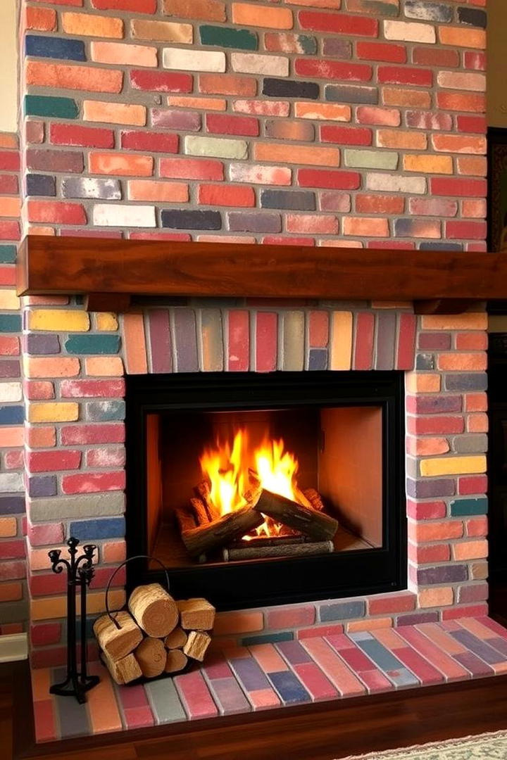 Colorful Brick Accents - 21 Brick Fireplace Ideas