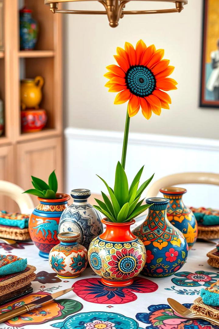 Colorful Ceramic Art - 21 Dining Table Centerpiece Ideas