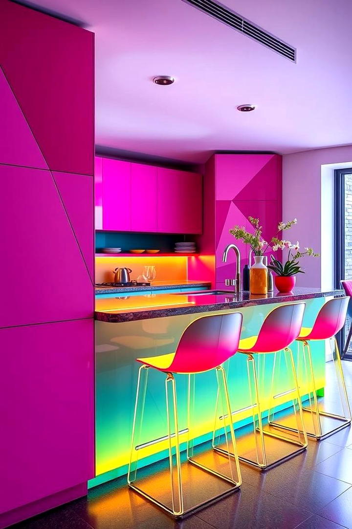 Colorful Contemporary Breakfast Bar - 30 Breakfast Bar Ideas