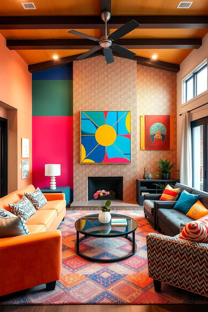 Colorful Creative Family Room - 21 Family Room Ideas