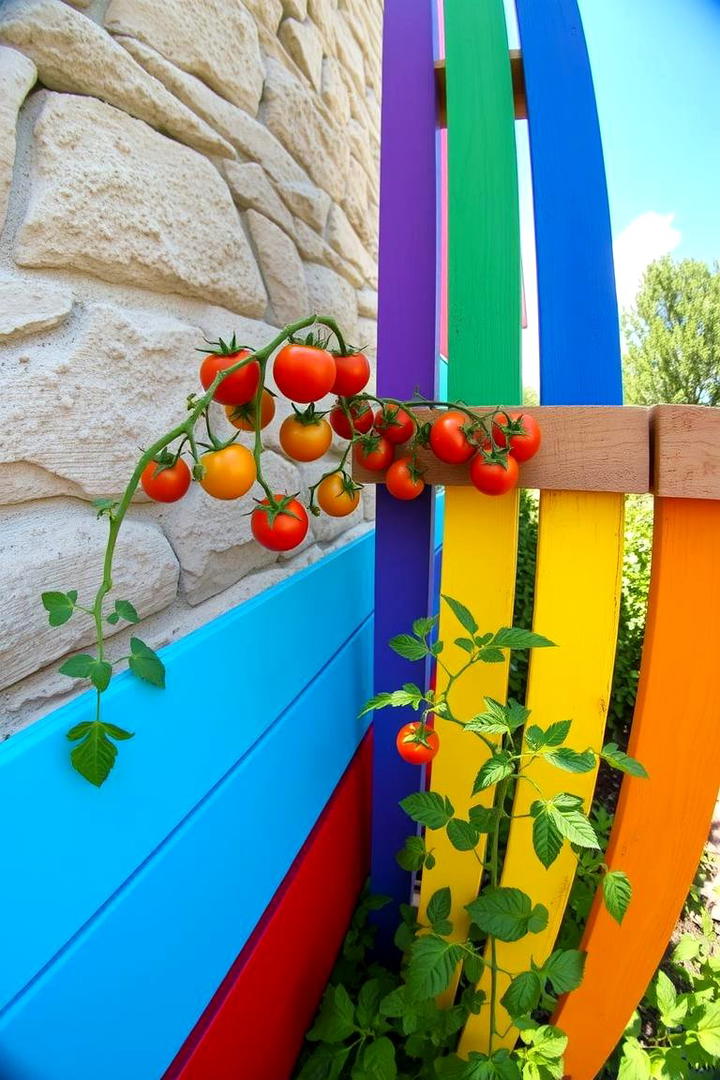 Colorful Painted Trellis - 30 Tomato Trellis Ideas