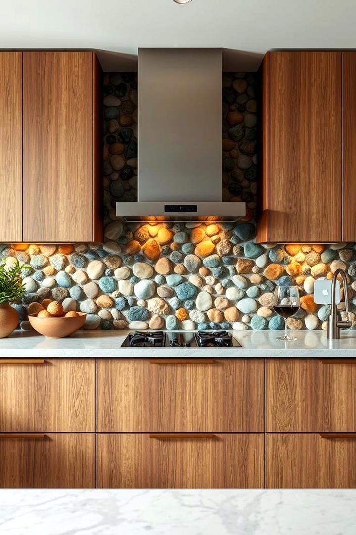 Colorful Pebble Tiles - 30 Kitchen Splashback Ideas