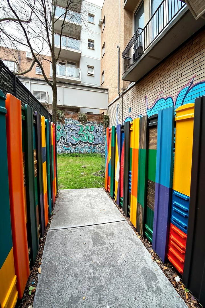 Colorful Recycled Plastic Fence - 30 Cheap Privacy Fence Ideas