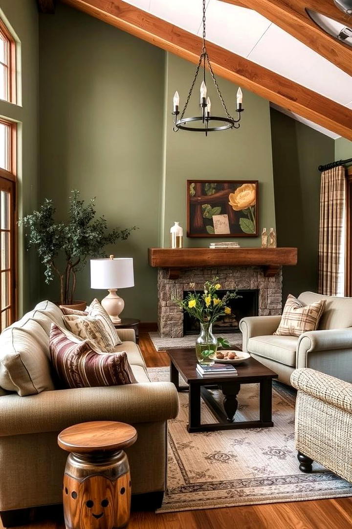 Comfort and Style in Rustic Green - 30 Rustic Sage Green Living Room Ideas