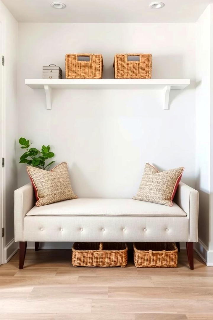 Comfortable Entry Bench - 21 Entryway Ideas