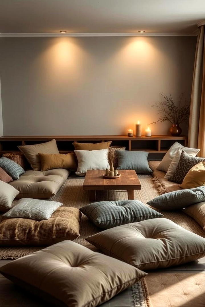 Comfortable Floor Cushions - 21 Cozy Living Room Ideas