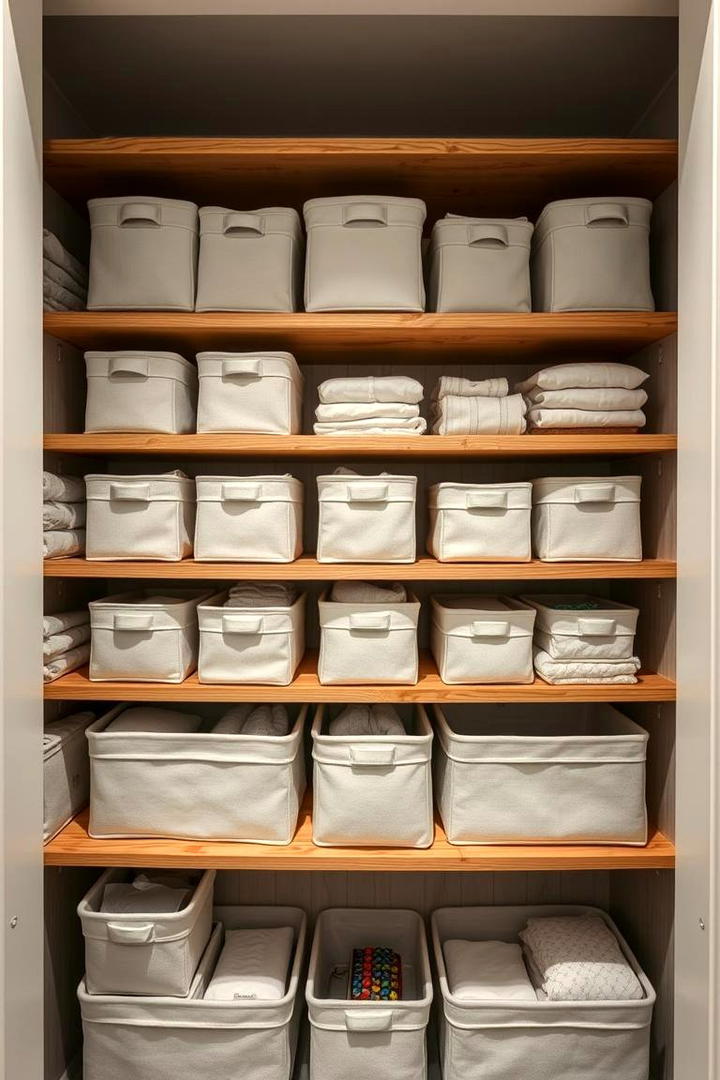 Compact Bins for Small Items - 30 Linen Closet Organization Ideas