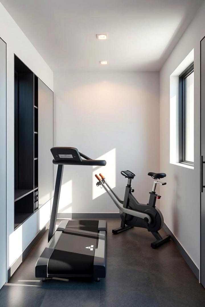 Compact Cardio Corner - 30 Small Home Gym Ideas