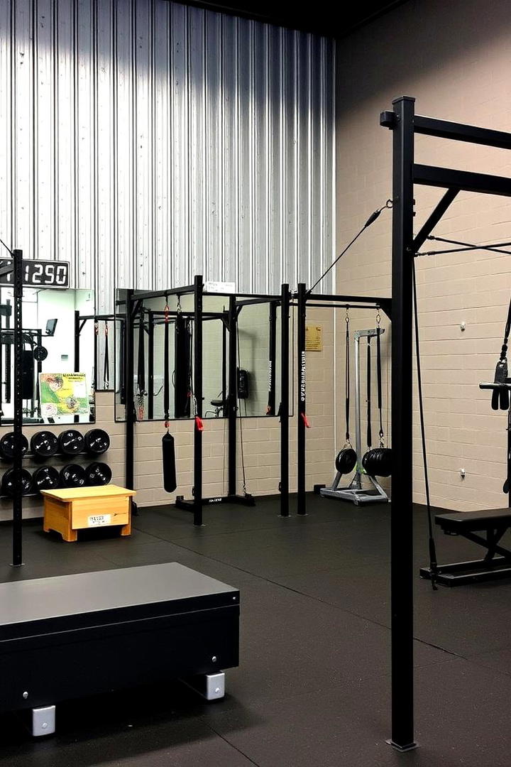 Compact Cross Training Zone - 30 Small Home Gym Ideas