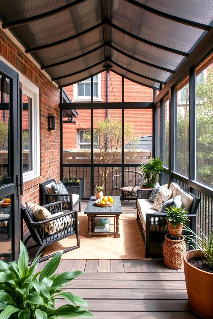 Compact Urban Hideaway - 21 Screened-in Porch Ideas