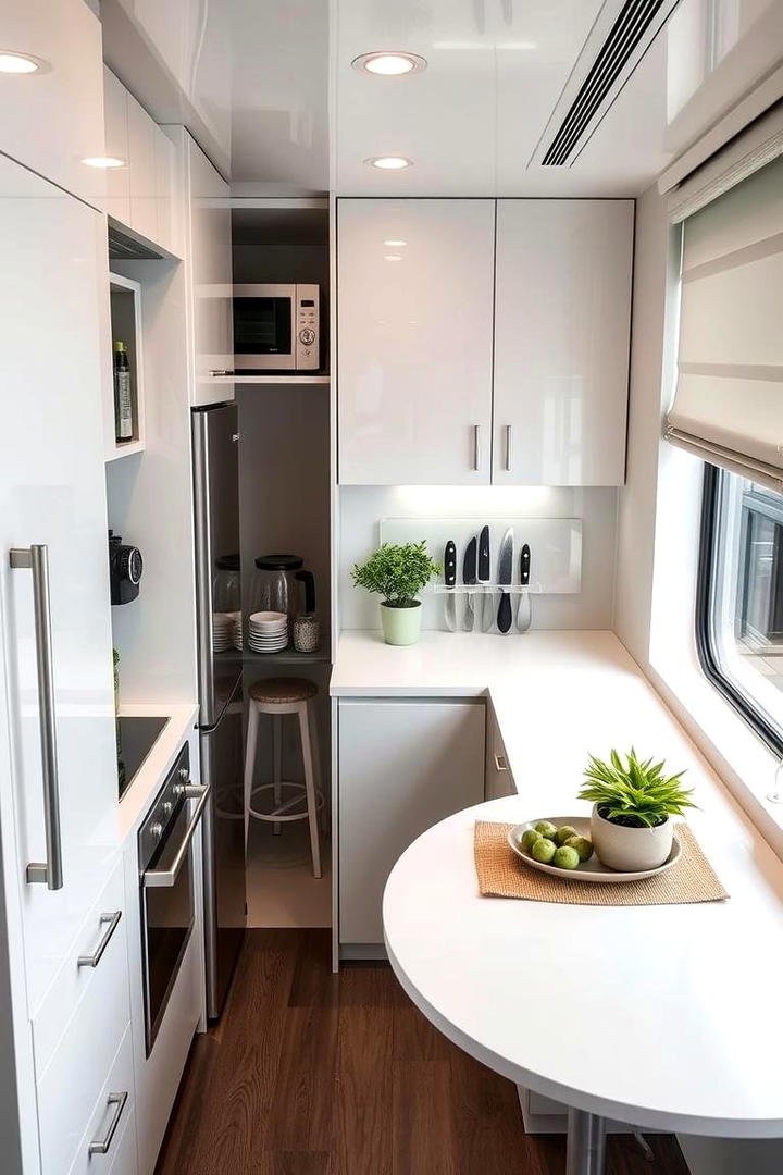 Compact Urban Kitchen - 30 Kitchens Without Upper Cabinets