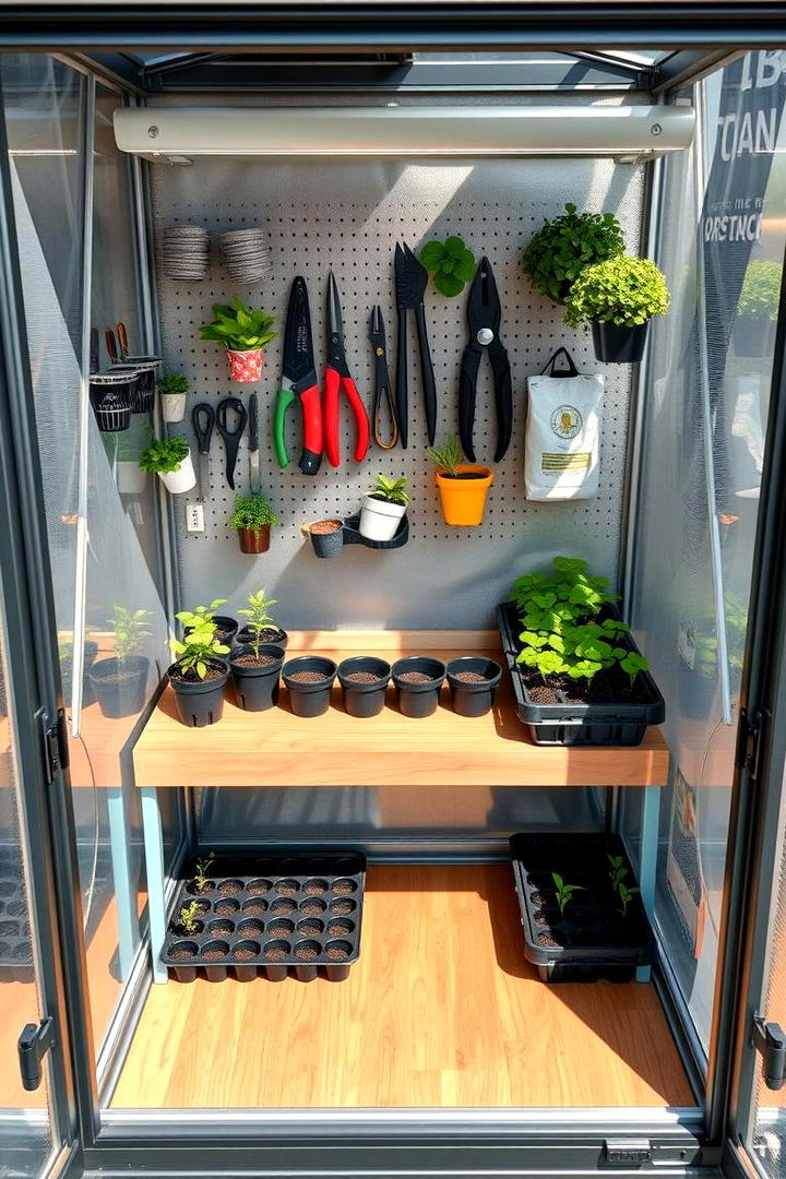 Compact Utility and Plant Haven - 30 Greenhouse and Shed Combo Ideas