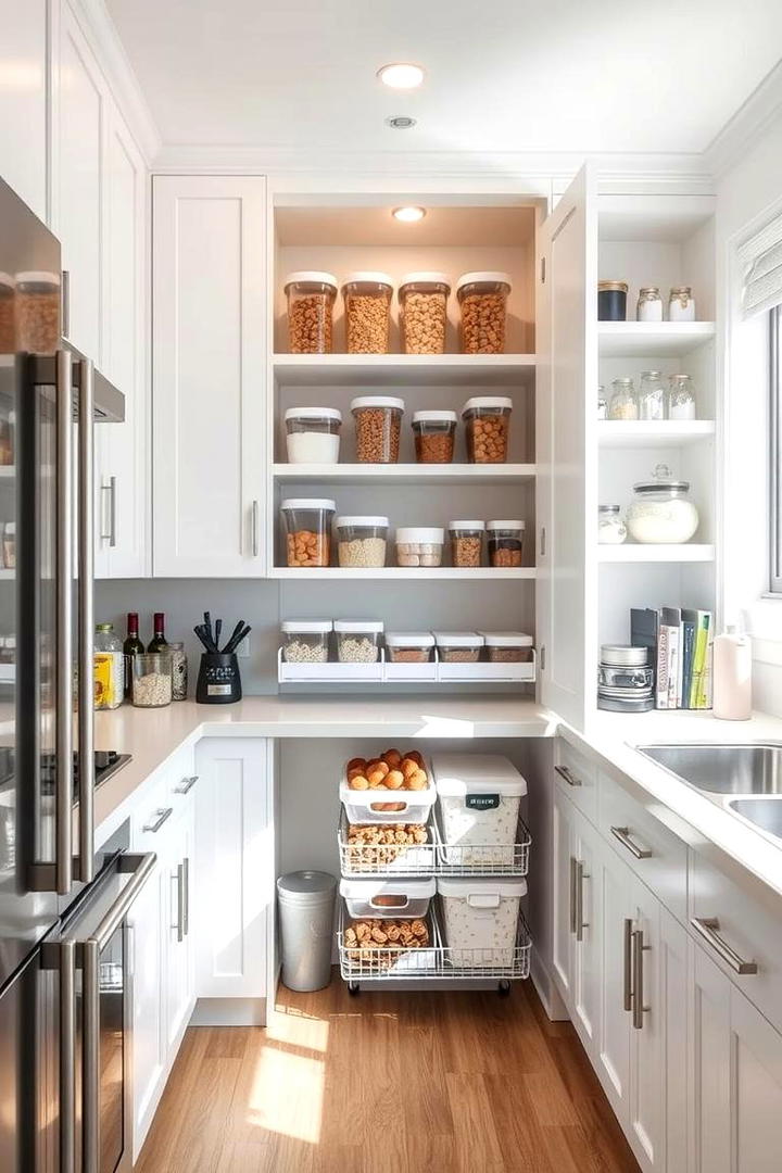 Compact White Pantry Solutions - 30 Small White Kitchen Ideas