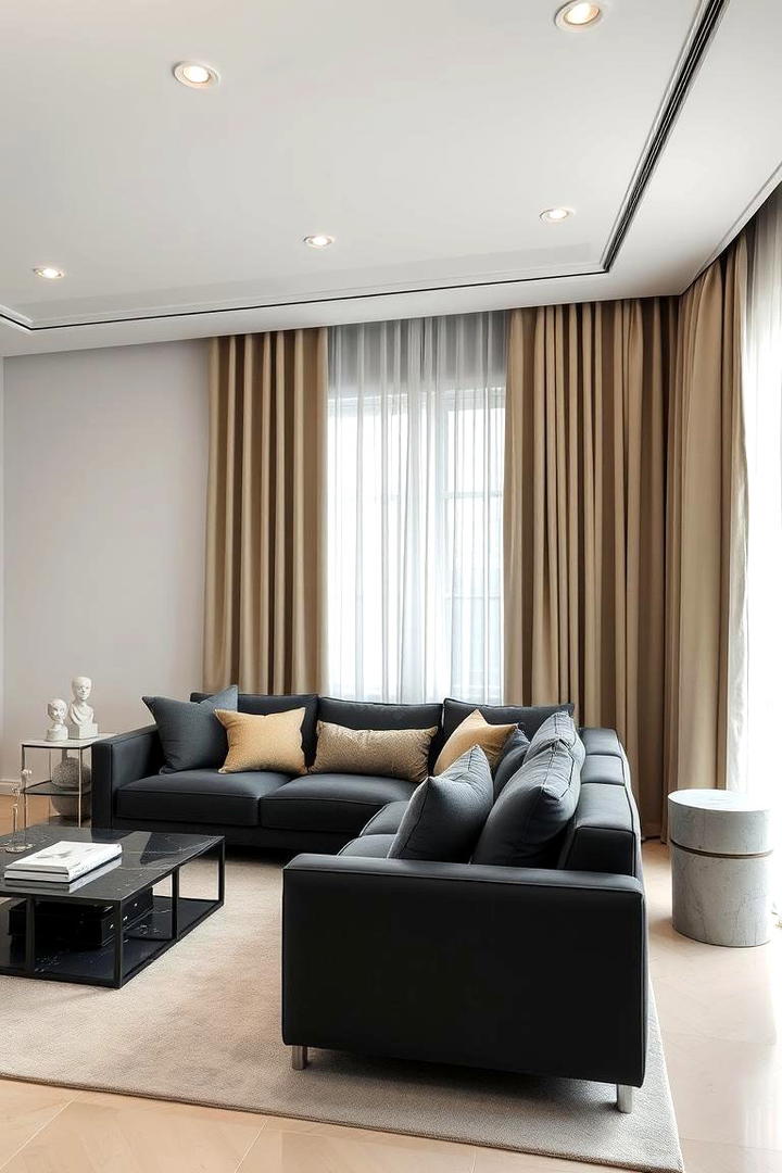 Consistent Neutral Palette - 21 dark grey couch living room ideas