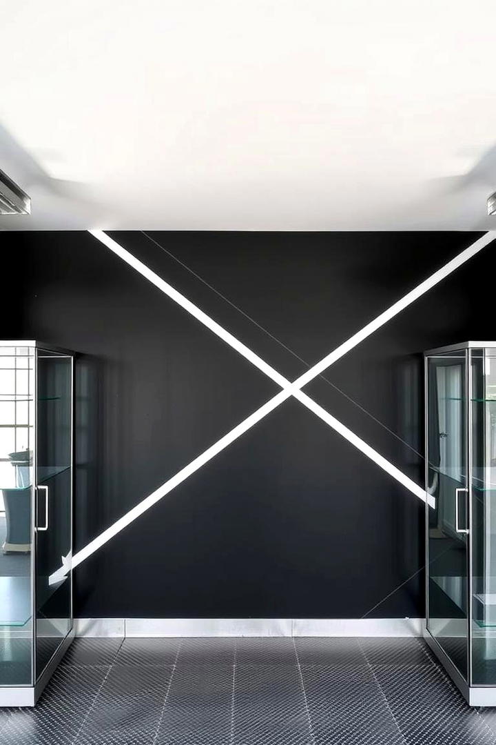 Contemporary Black Accent - 30 Garage Wall Paint Ideas