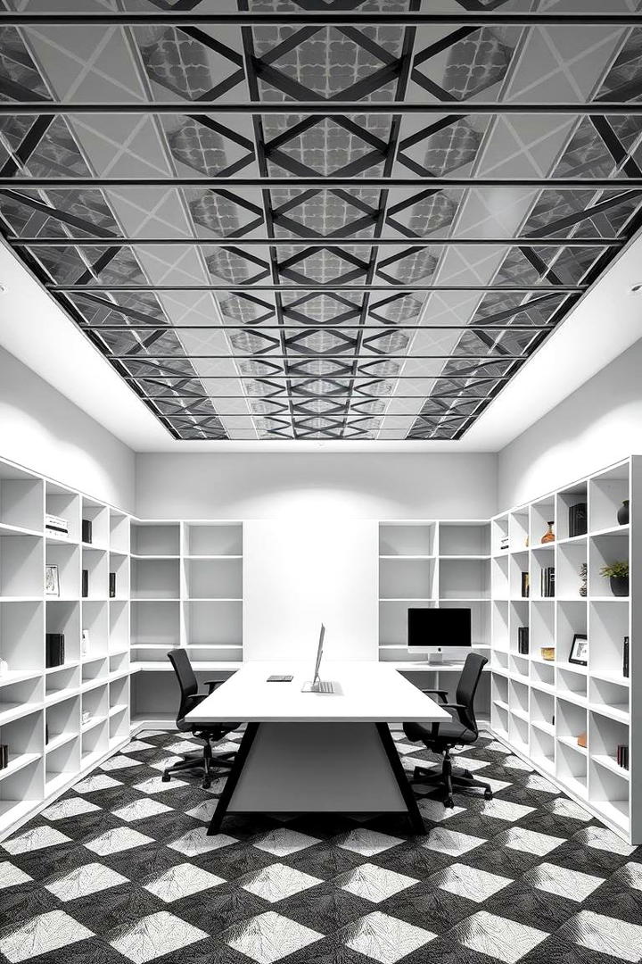 Contemporary Black Geometrics - 30 black ceiling ideas