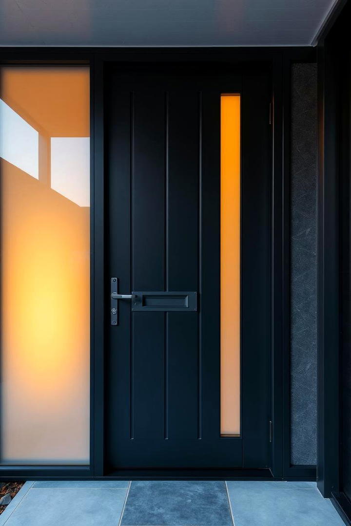 Contemporary Black with Glass Panels - 21 Black Front Door Ideas