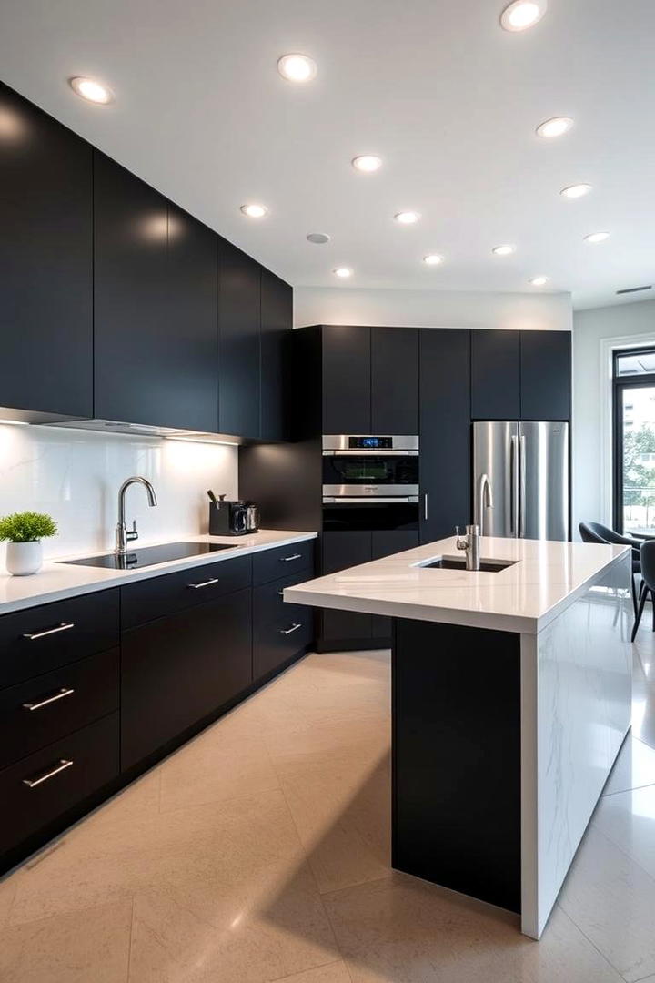 Contemporary Cabinetry Choices - 21 Black and White Kitchen Ideas