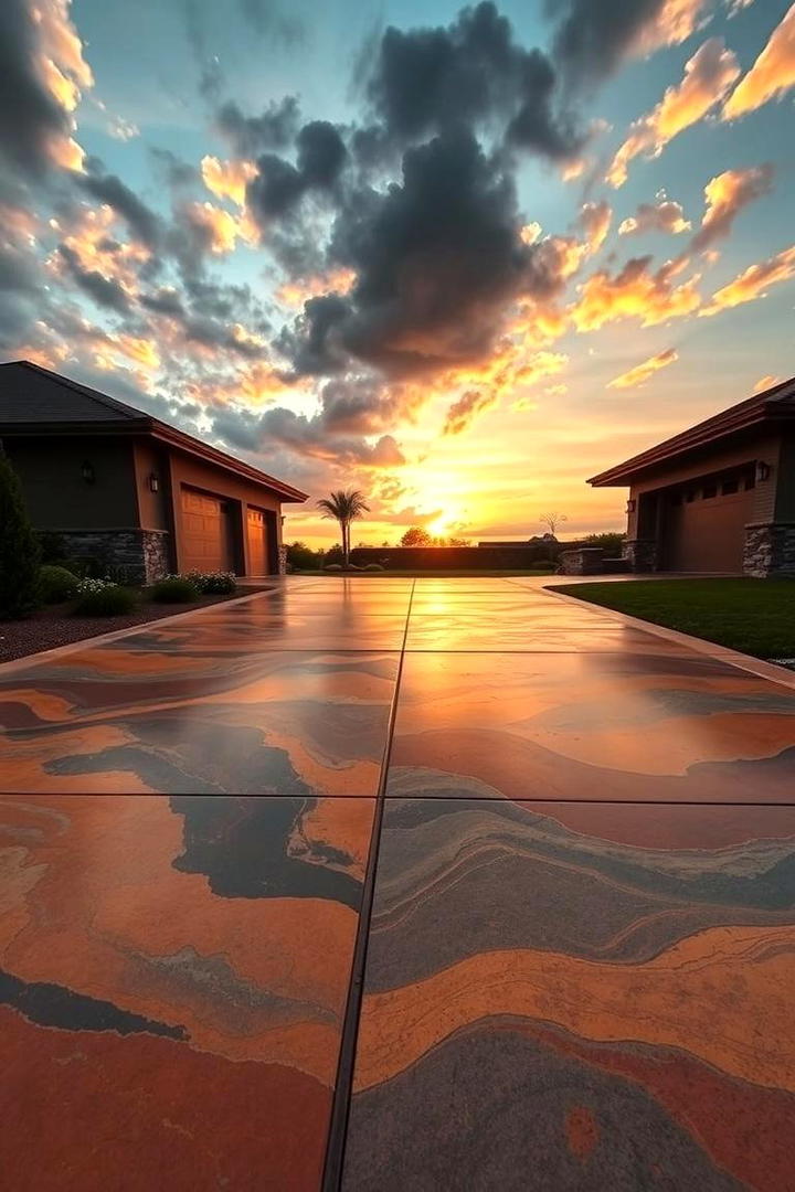 Contemporary Concrete Art - 30 Driveway Landscape Ideas