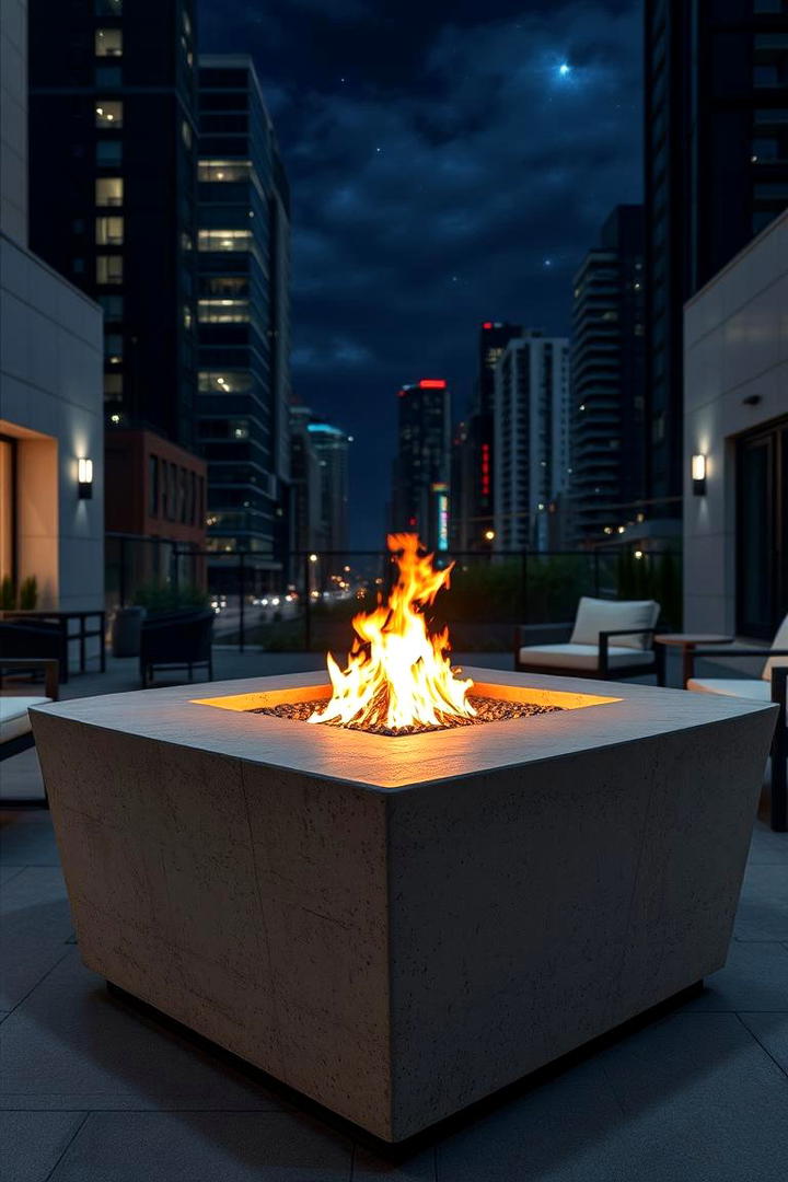 Contemporary Concrete Square Fire Pit - 30 Square Fire Pit Ideas