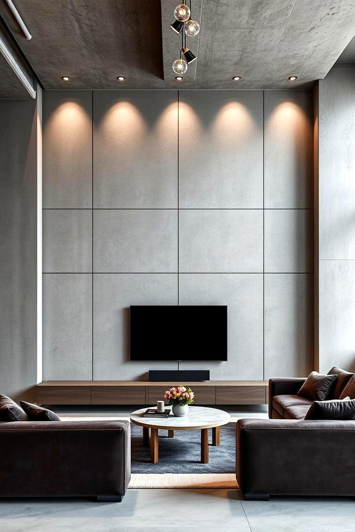 Contemporary Concrete TV Wall - 21 Tv Wall Ideas