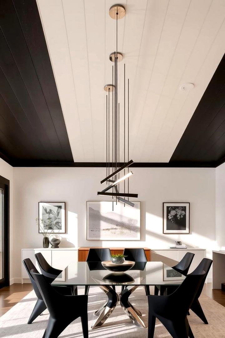 Contemporary Contrast - 30 Shiplap Ceiling Ideas