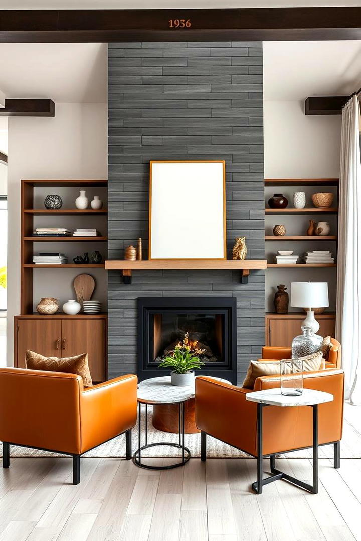 Contemporary Contrast - 21 Black Shiplap Fireplace Ideas