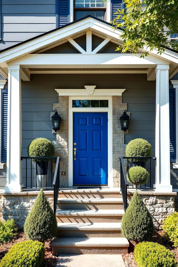 Contemporary Craftsmanship - 30 Grey House With Blue Door Ideas