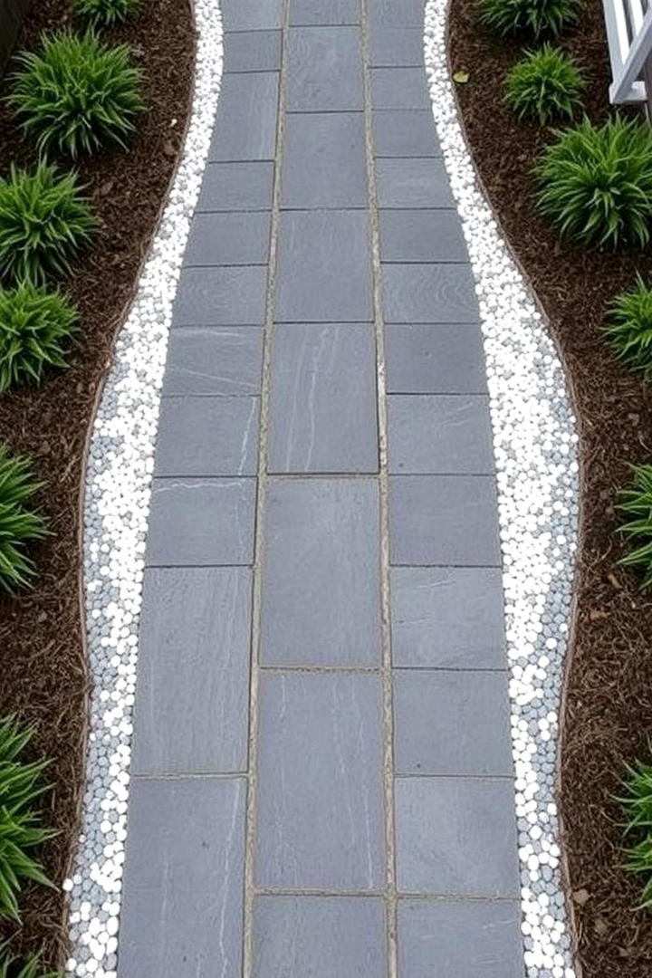 Contemporary Flagstone Walkway with Gravel - 30 Flagstone Walkway Ideas