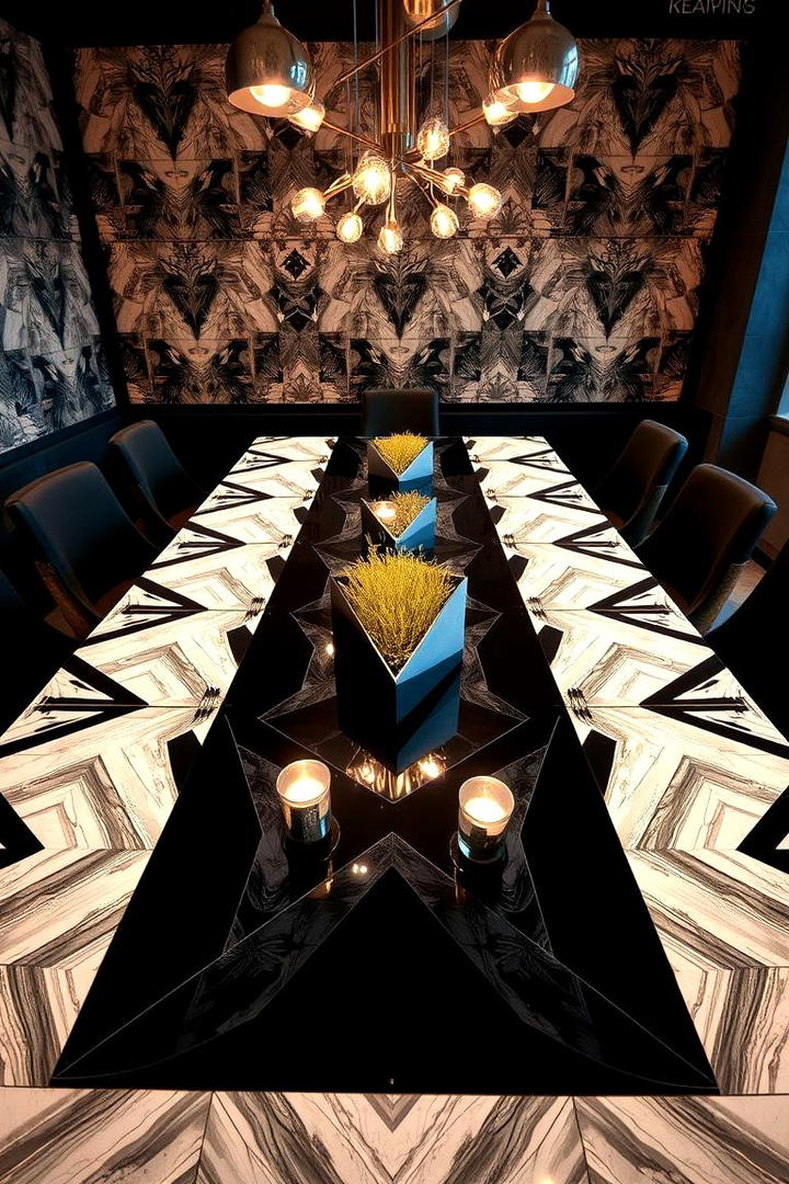 Contemporary Geometric Designs - 21 Dining Room Table Decor Ideas