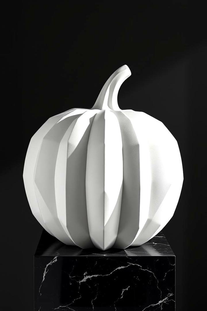 Contemporary Geometric Pumpkin Sculptures - 21 Pumpkin Decor Ideas