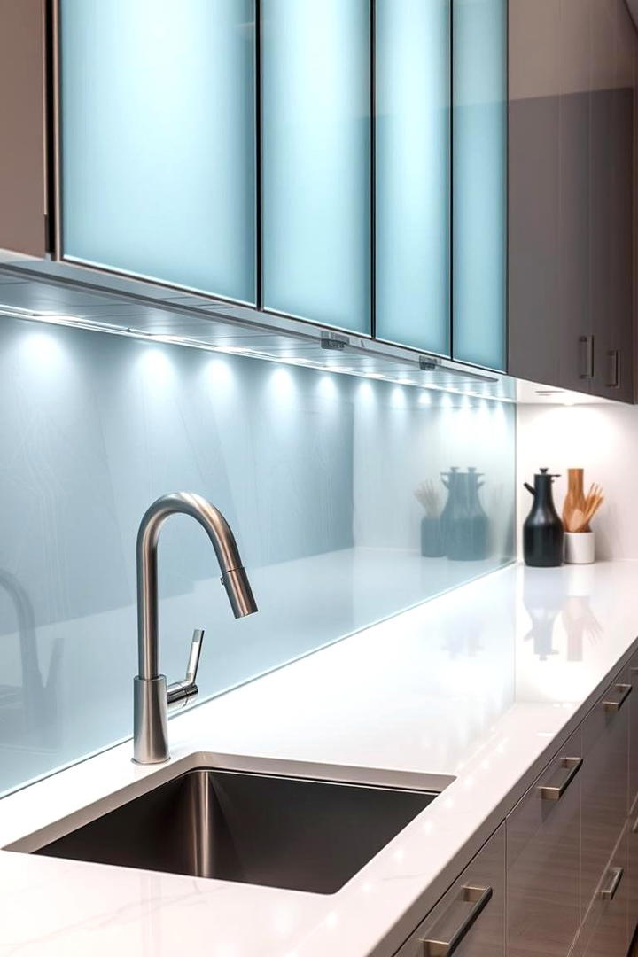 Contemporary Glass Panels - 21 Kitchen Backsplash Ideas