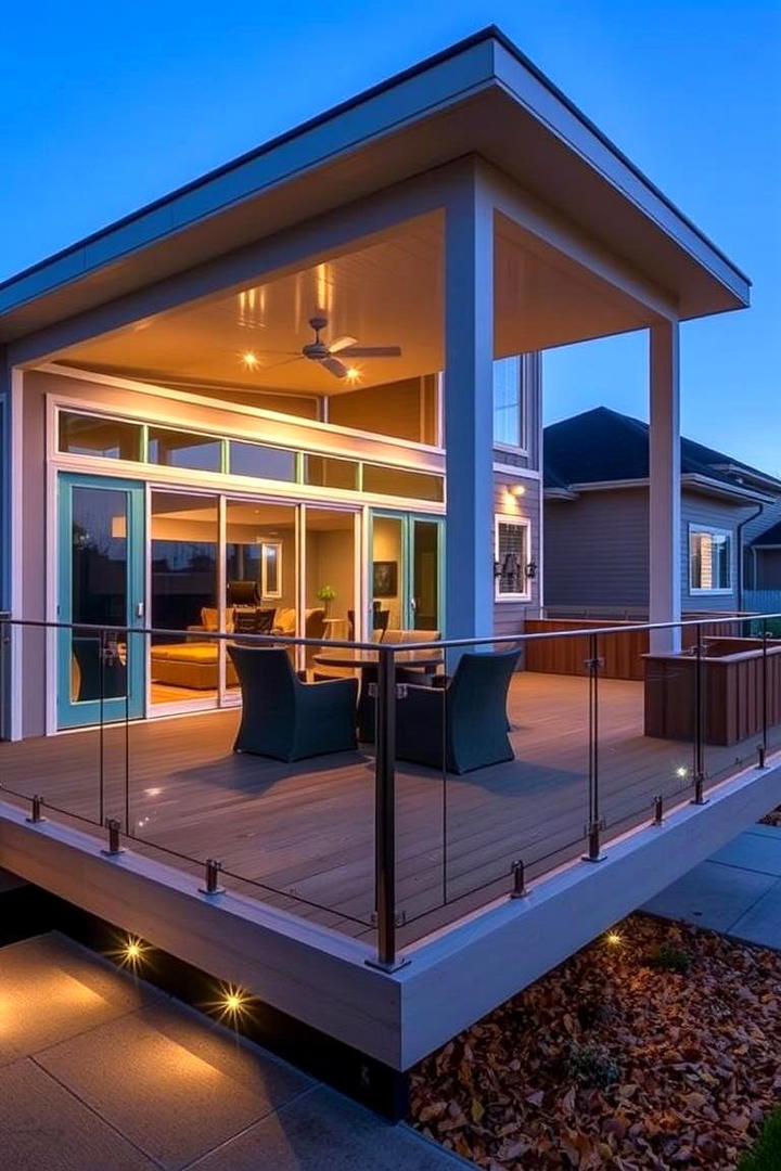 Contemporary Glass Railing Deck - 21 Backyard Deck Ideas