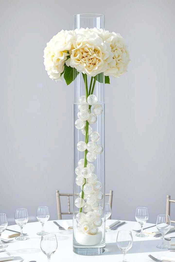 Contemporary Glass Tower - 30 Tall Wedding Centerpiece Ideas