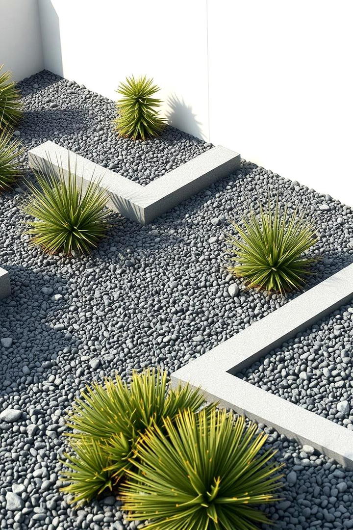 Contemporary Gravel Layout - 30 Stone Garden Ideas