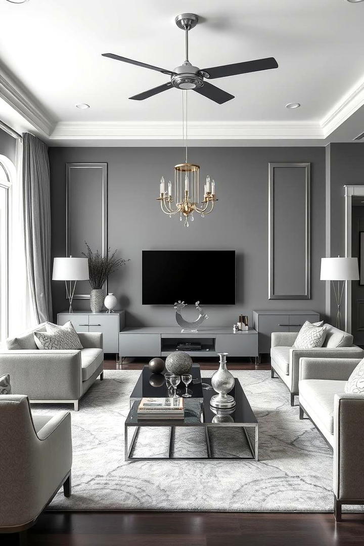 Contemporary Gray with Metallic Touches - 21 Gray Living Room Ideas