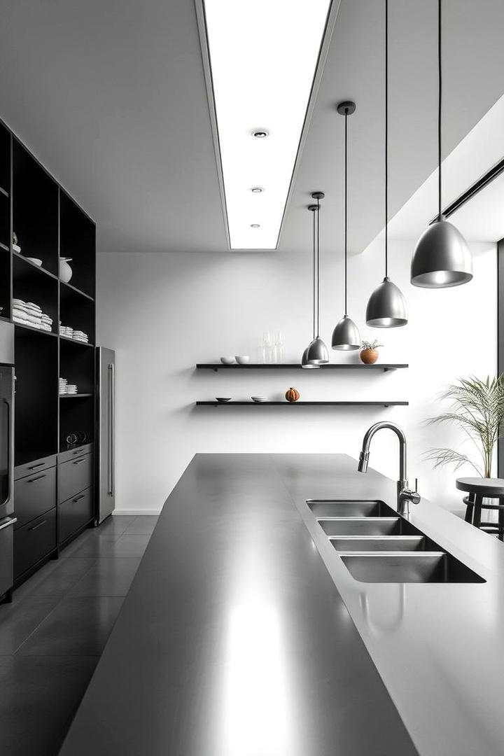 Contemporary Linear Brilliance - 30 Kitchen Island Lighting Ideas