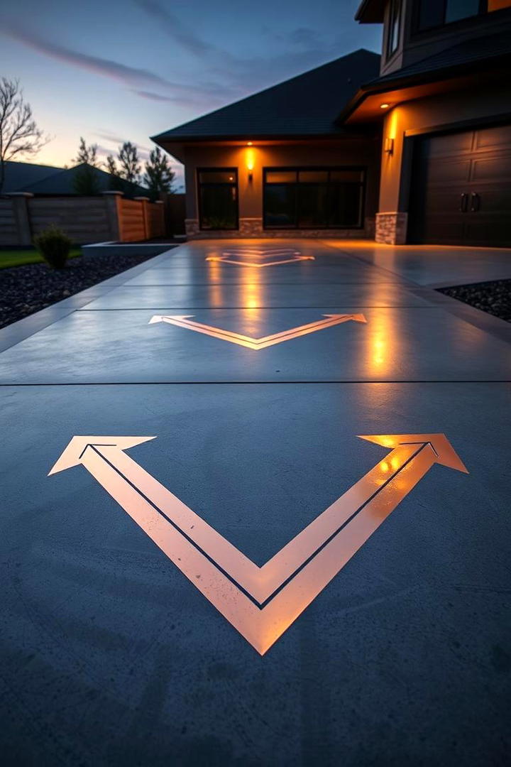 Contemporary Metal Inlays - 30 Driveway Landscape Ideas