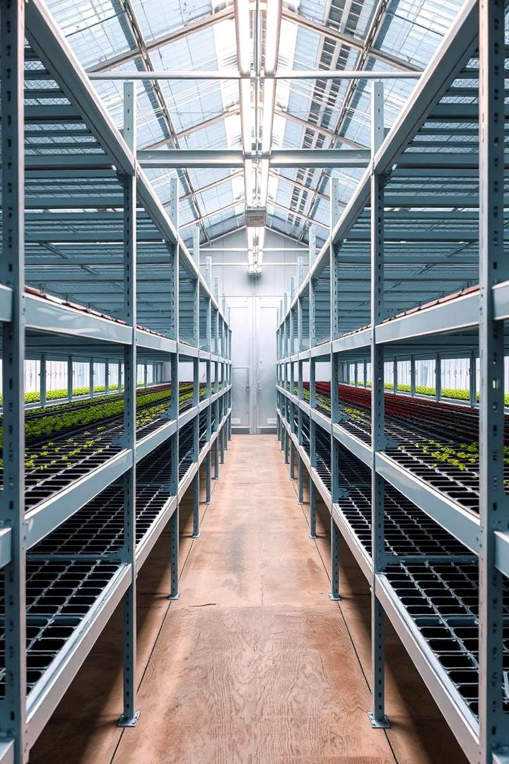 Contemporary Minimalist Shelving - 30 Greenhouse Shelving Ideas