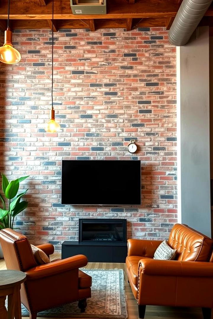 Contemporary Patterned Brick - 30 Living Room Accent Wall Ideas