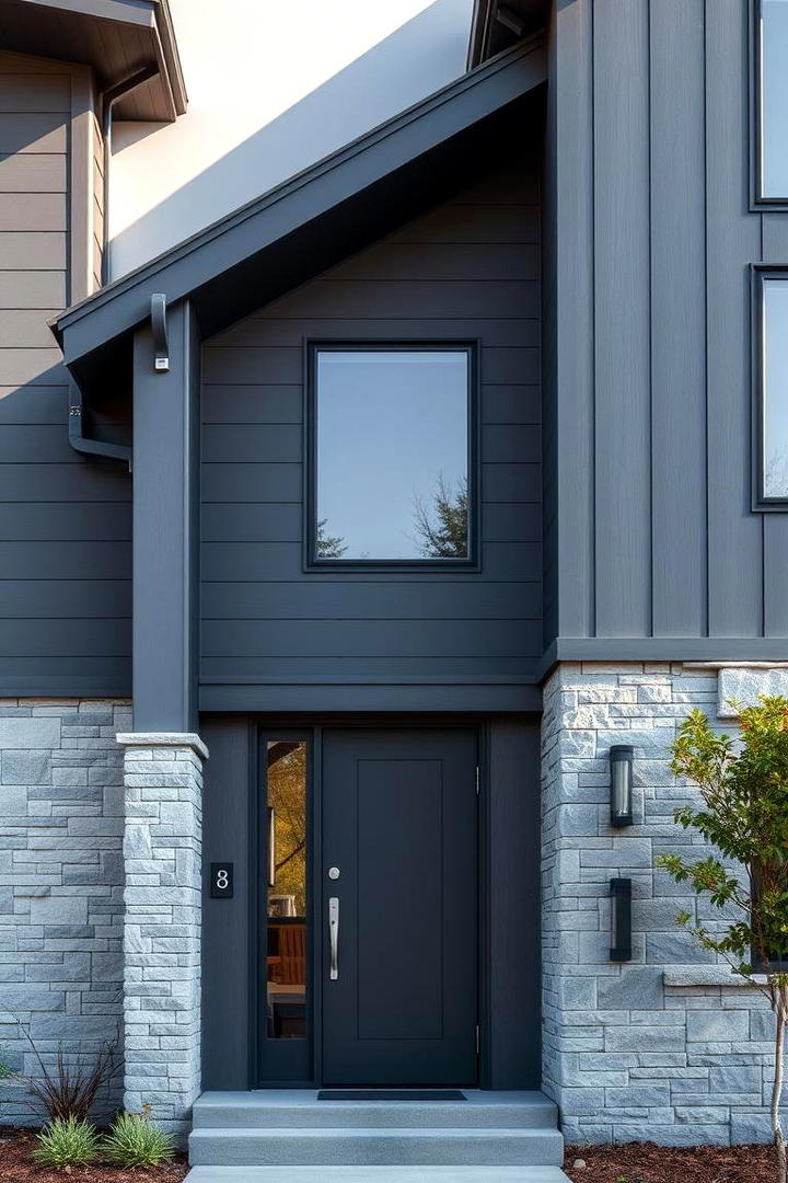 Contemporary Slate Gray Finish - 21 Gray Exterior House Paint Ideas