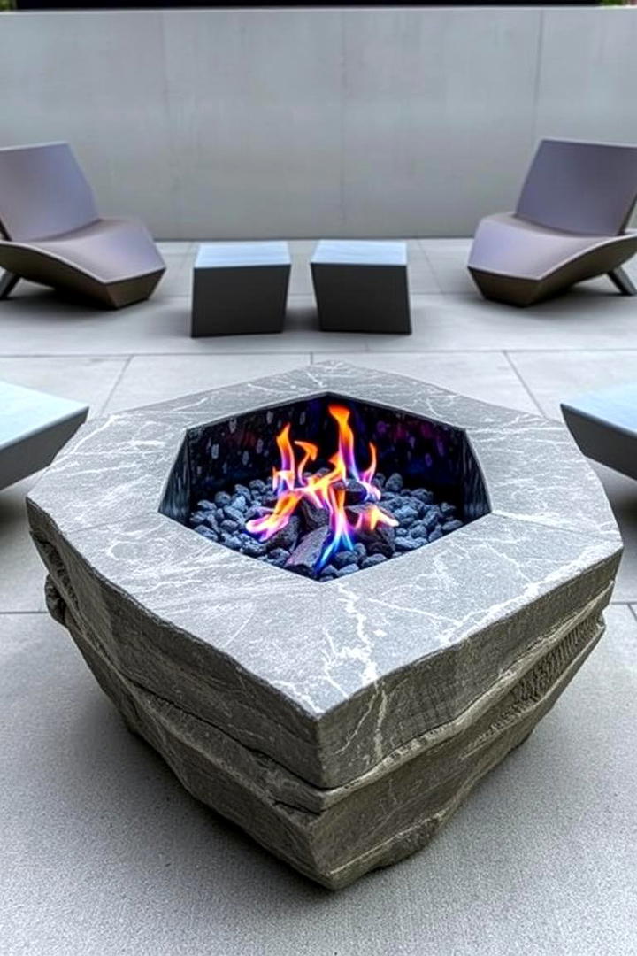 Contemporary Stone Fire Bowl - 30 Stone Fire Pit Ideas