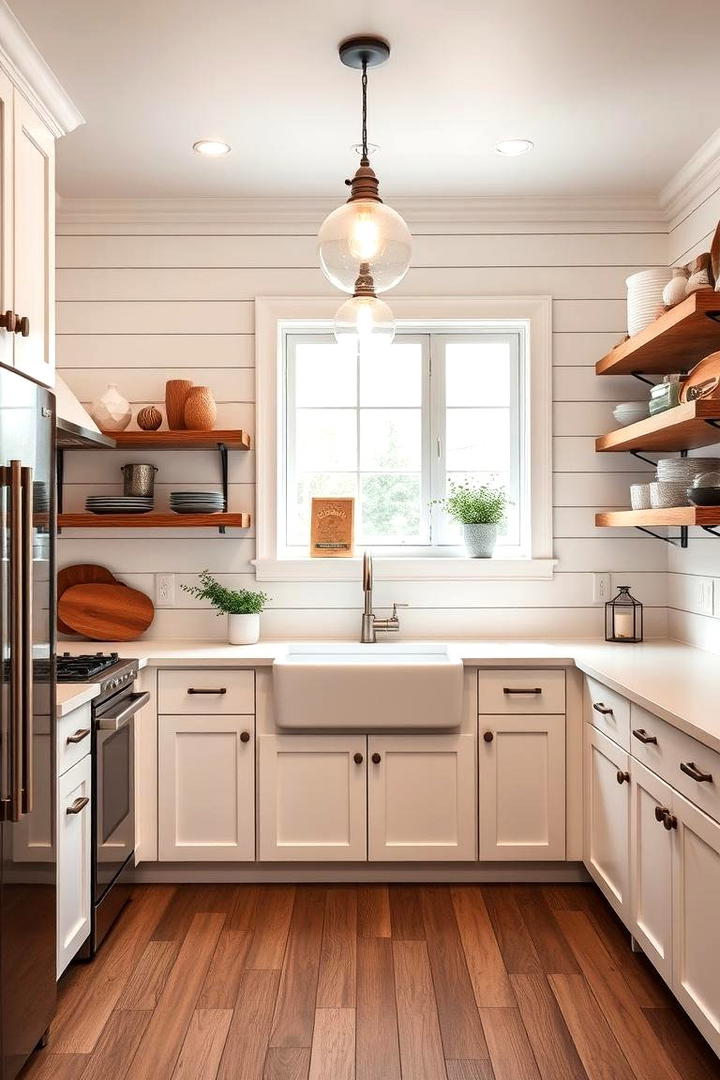 Contemporary White Farmhouse Style - 30 Small White Kitchen Ideas