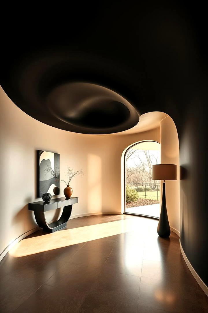 Contoured Black Curves - 30 black ceiling ideas