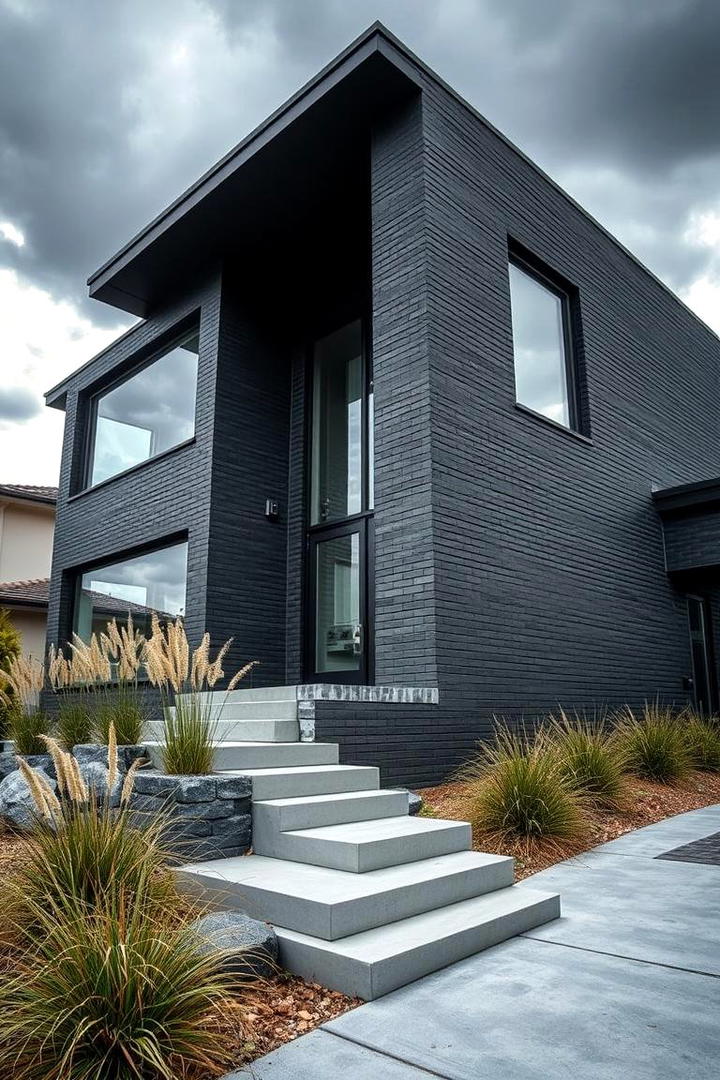 Cool Charcoal Chic - 30 Exterior Brick Paint Color Ideas