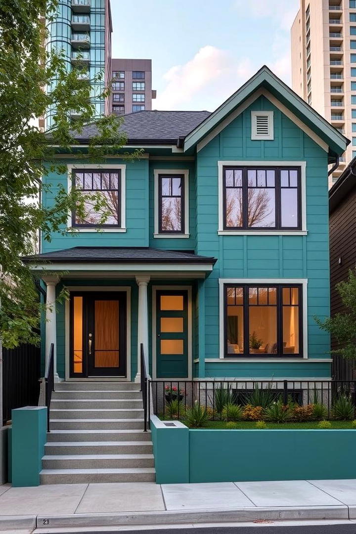 Cool Teal Tones - 21 Exterior House Colors  Inspiration