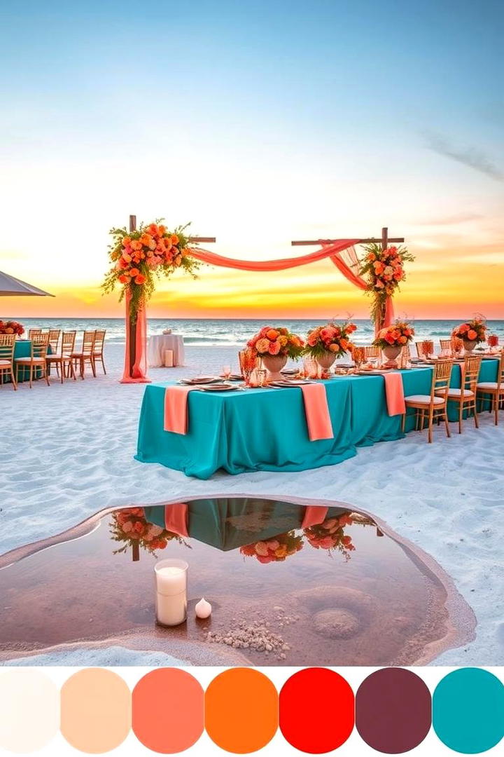 Coral Reef Color Palette - 21 Beach Wedding Ideas