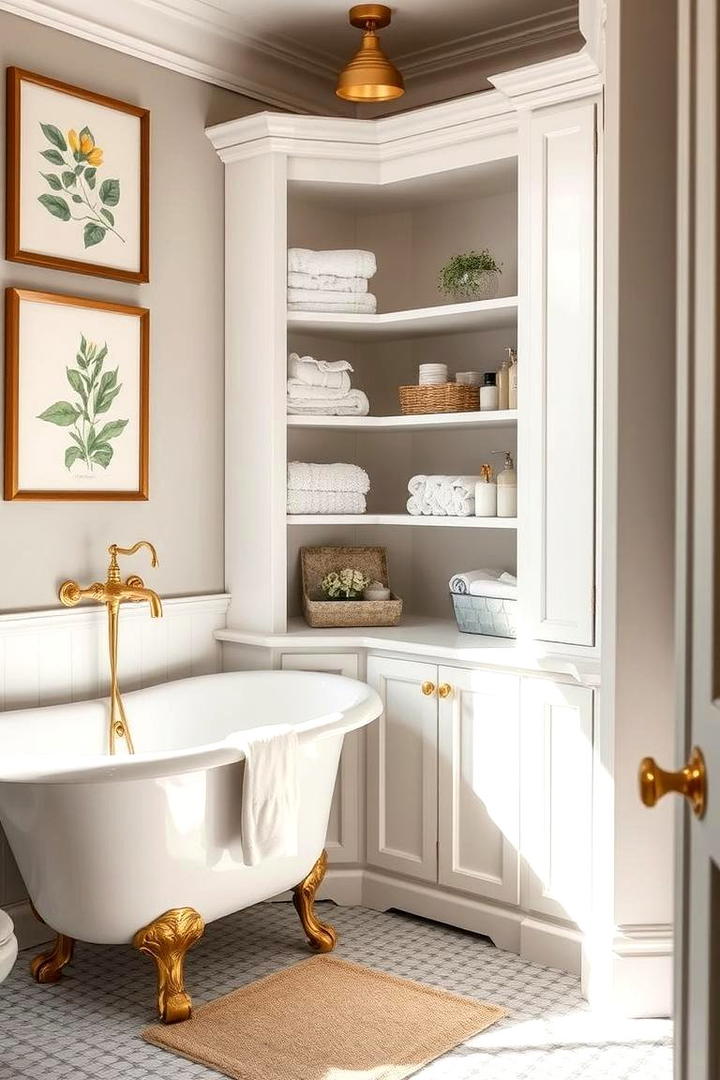 Corner Cabinets - 21 Bathroom Storage Ideas